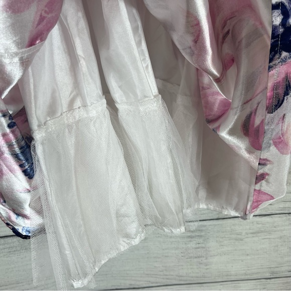 Pink & Violet Girl's Pink and Navy Floral Print Flower Dress Sz 6 - Picture 11 of 11